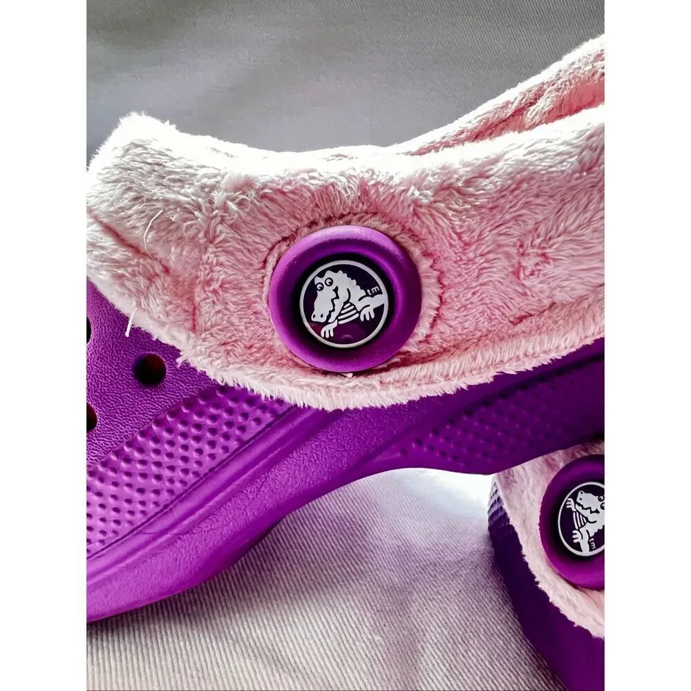Crocs Mammoth Purple Fleece Lined Clogs Kid’s Size 2